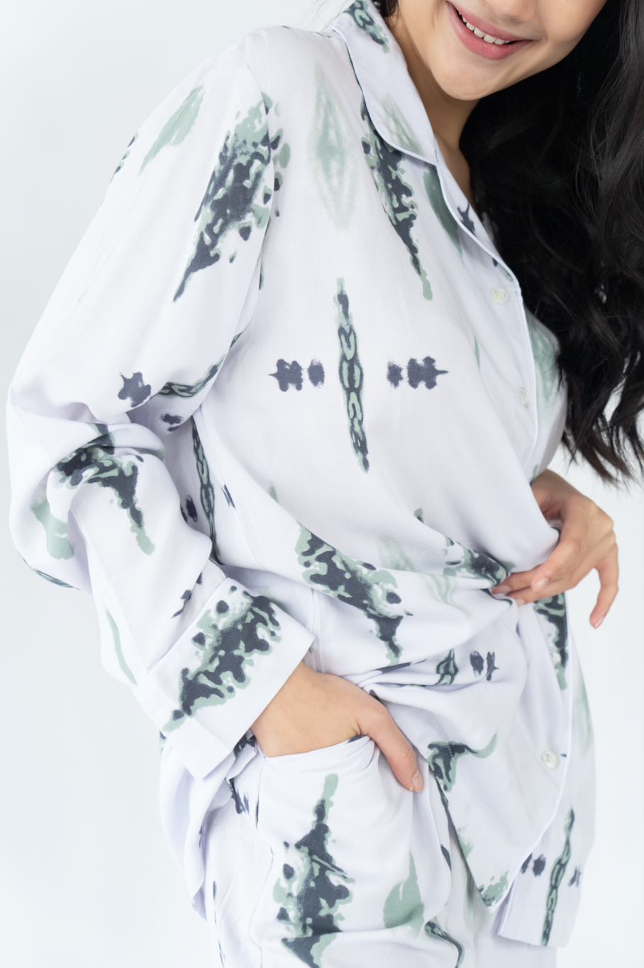 Guardian Green - Long Sleeve Rayon Pyjama Set