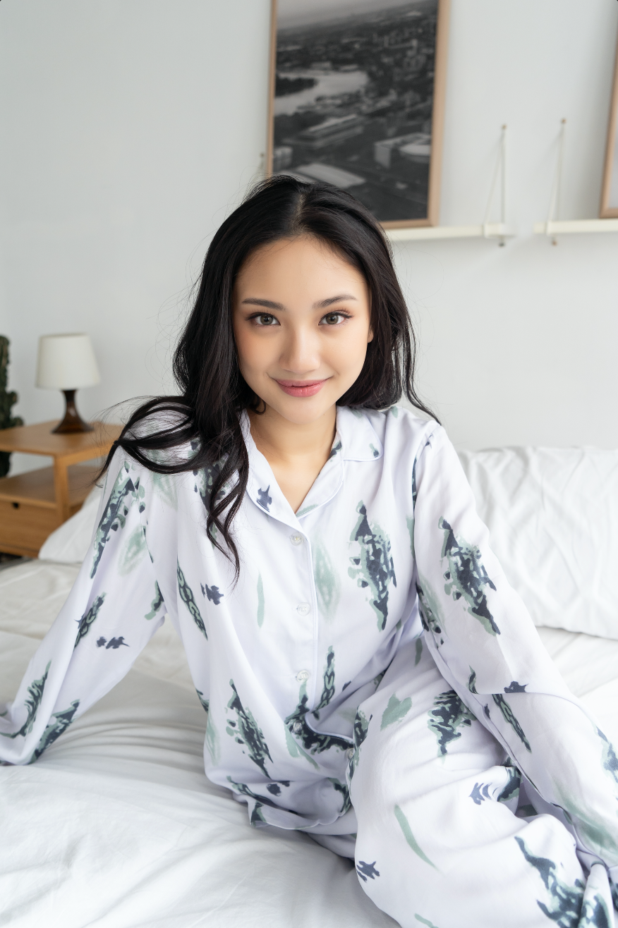 Guardian Green - Long Sleeve Rayon Pyjama Set