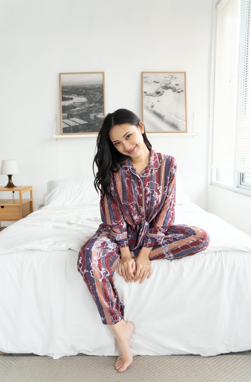 Pink Thunder - Long Sleeve Rayon Pyjama Set