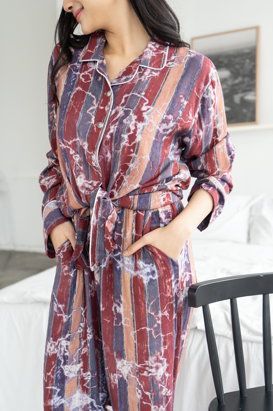 Pink Thunder - Long Sleeve Rayon Pyjama Set