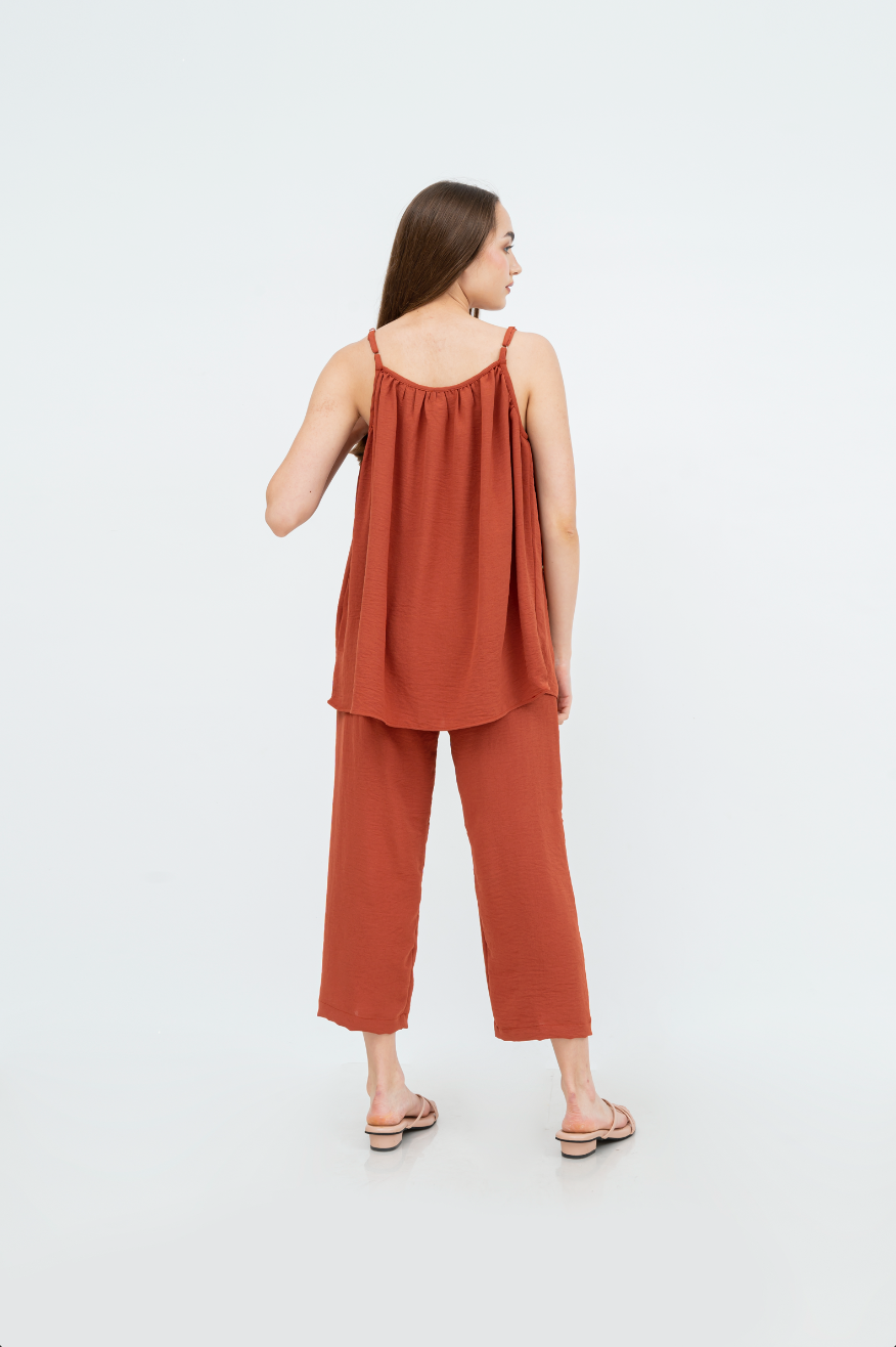 Evy Cami Pyjama set (Brick red / Blue / Green)