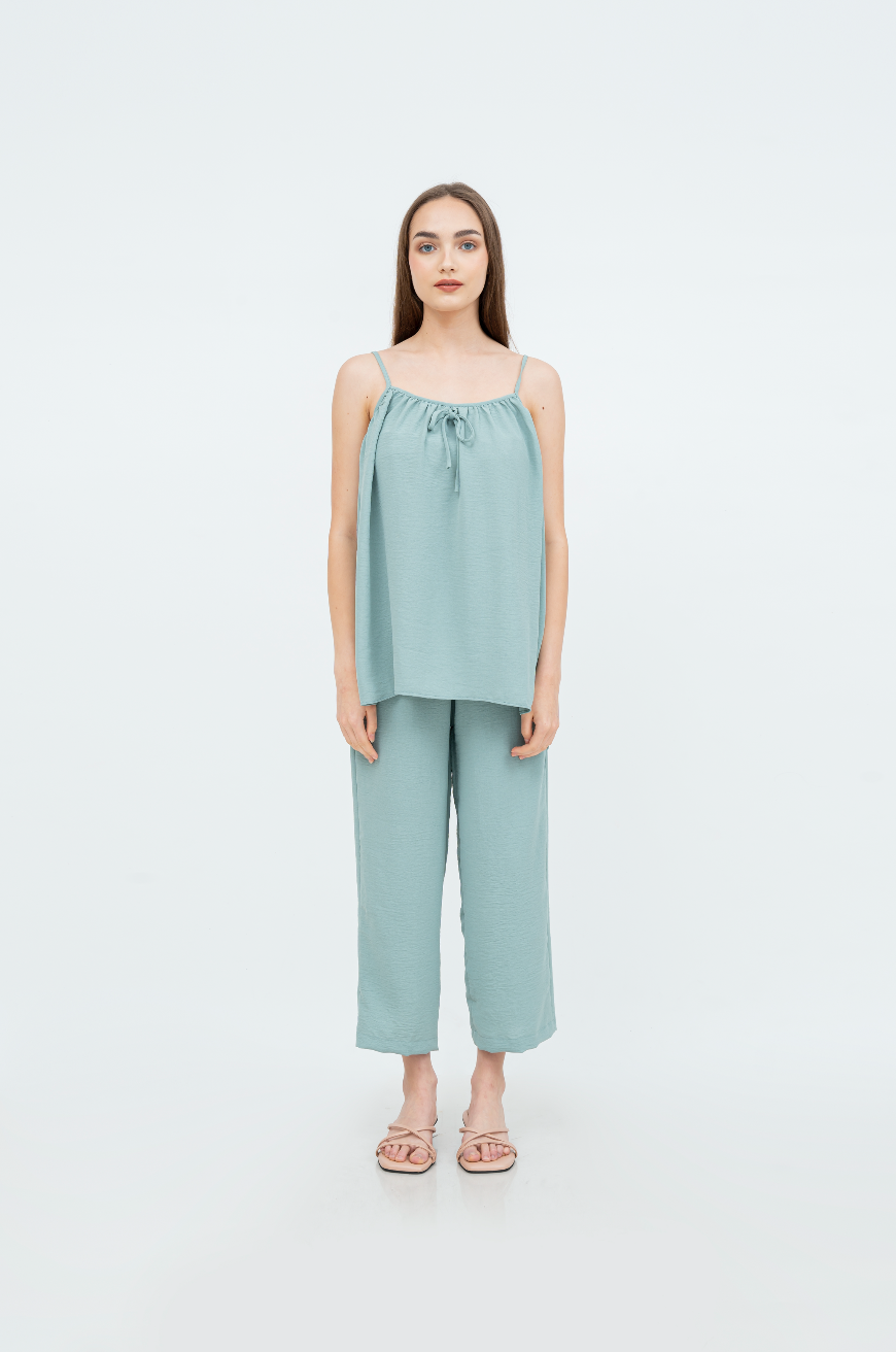 Evy Cami Pyjama set (Brick red / Blue / Green)