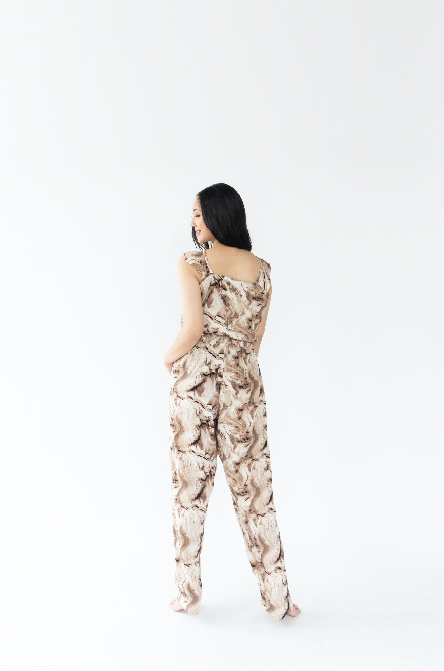 Gold Dust - Crop Top Rayon Pyjama Set