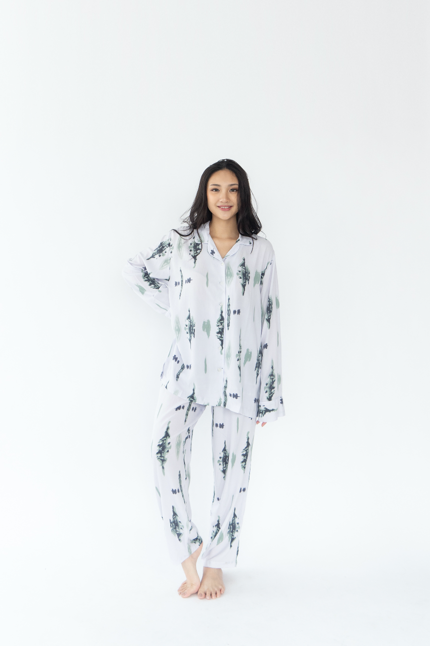 Guardian Green - Long Sleeve Rayon Pyjama Set