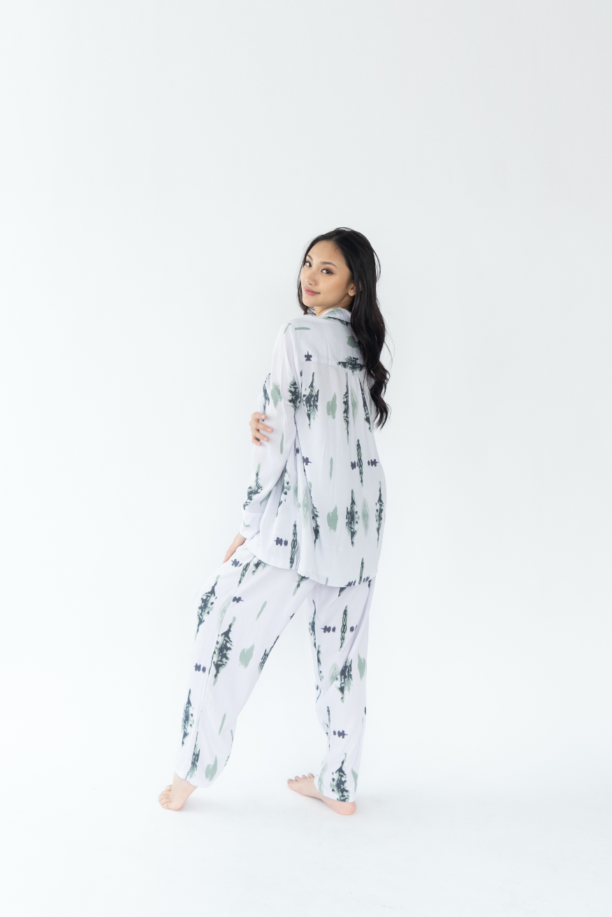 Guardian Green - Long Sleeve Rayon Pyjama Set