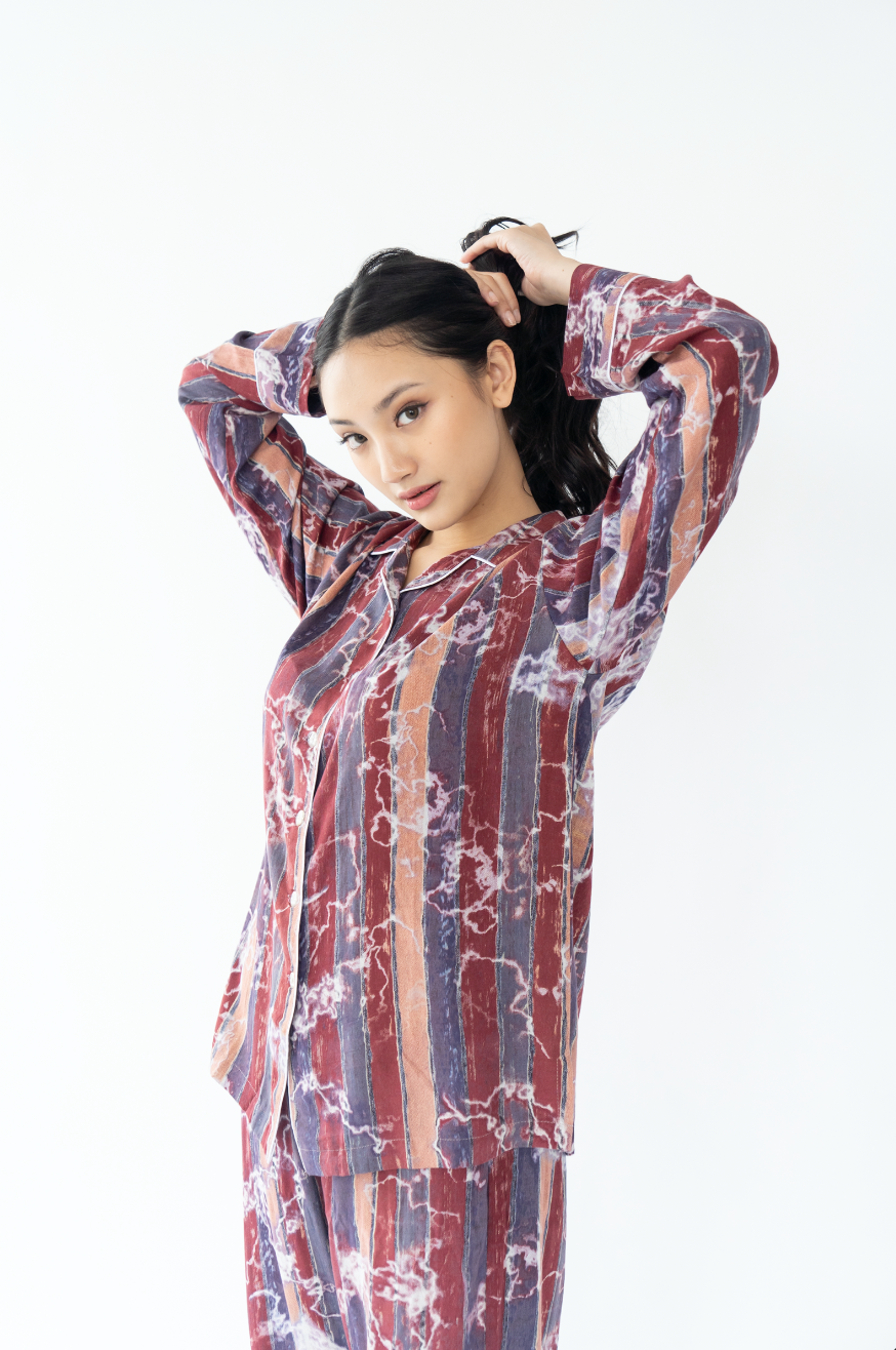 Pink Thunder - Long Sleeve Rayon Pyjama Set