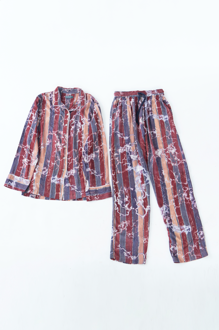 Pink Thunder - Long Sleeve Rayon Pyjama Set
