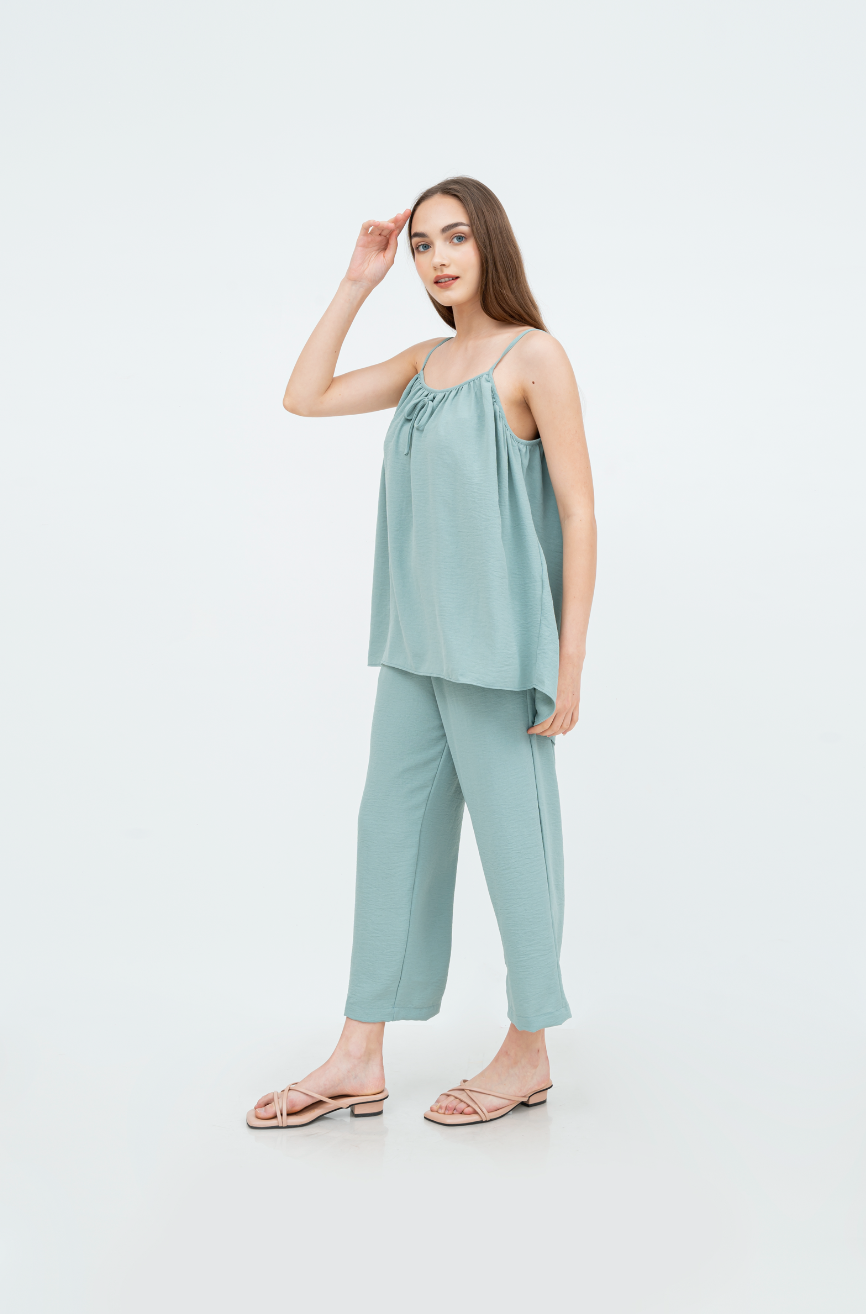 Evy Cami Pyjama set (Brick red / Blue / Green)