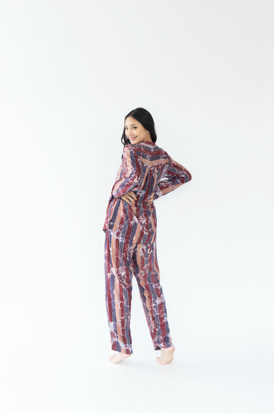 Pink Thunder - Long Sleeve Rayon Pyjama Set