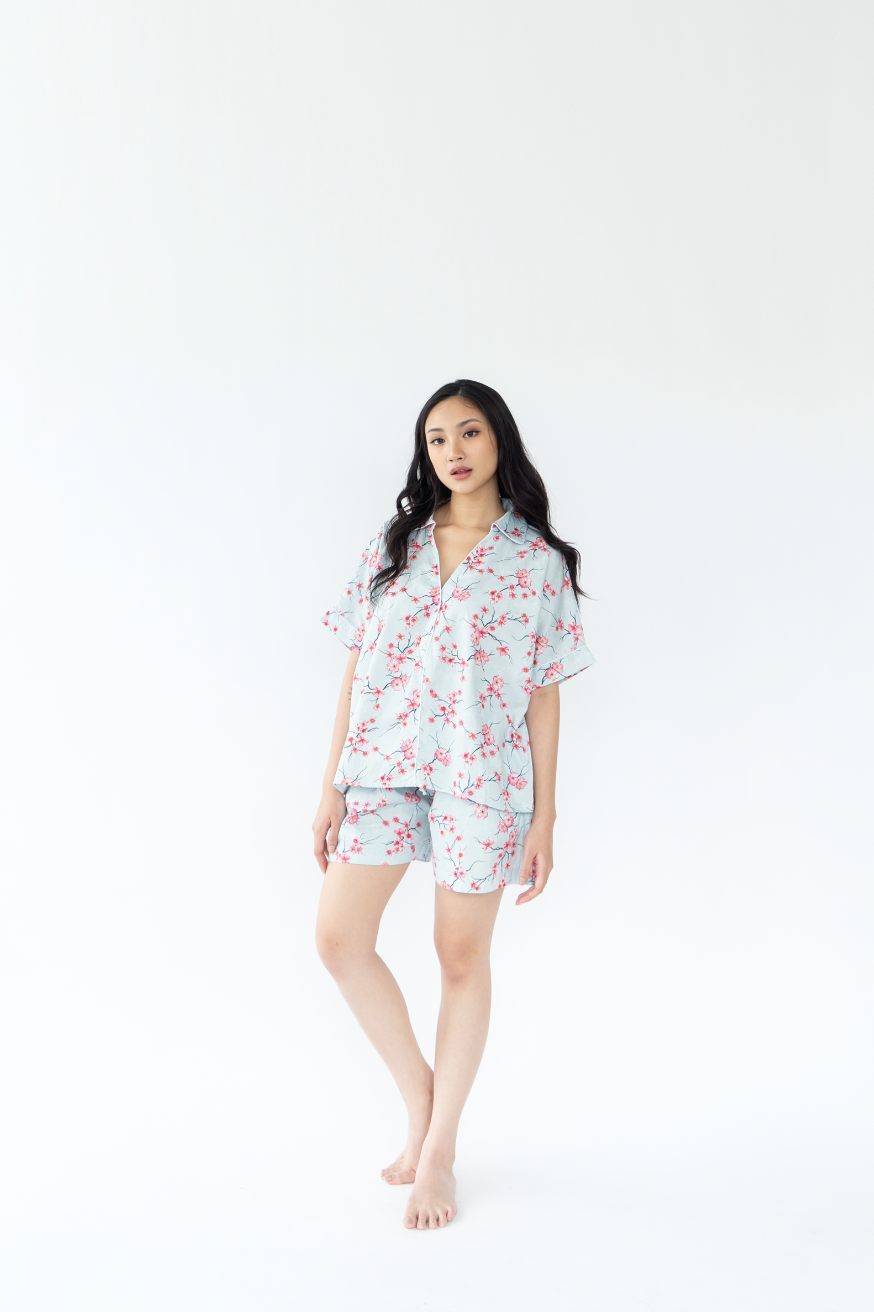 Spring Day - Short sleeve Japanese Cotton Sleepwear Set