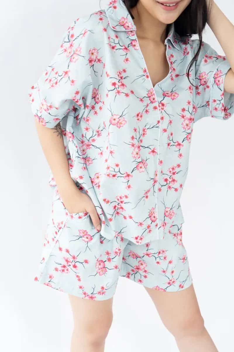 Spring Day - Short sleeve Japanese Cotton Sleepwear Set